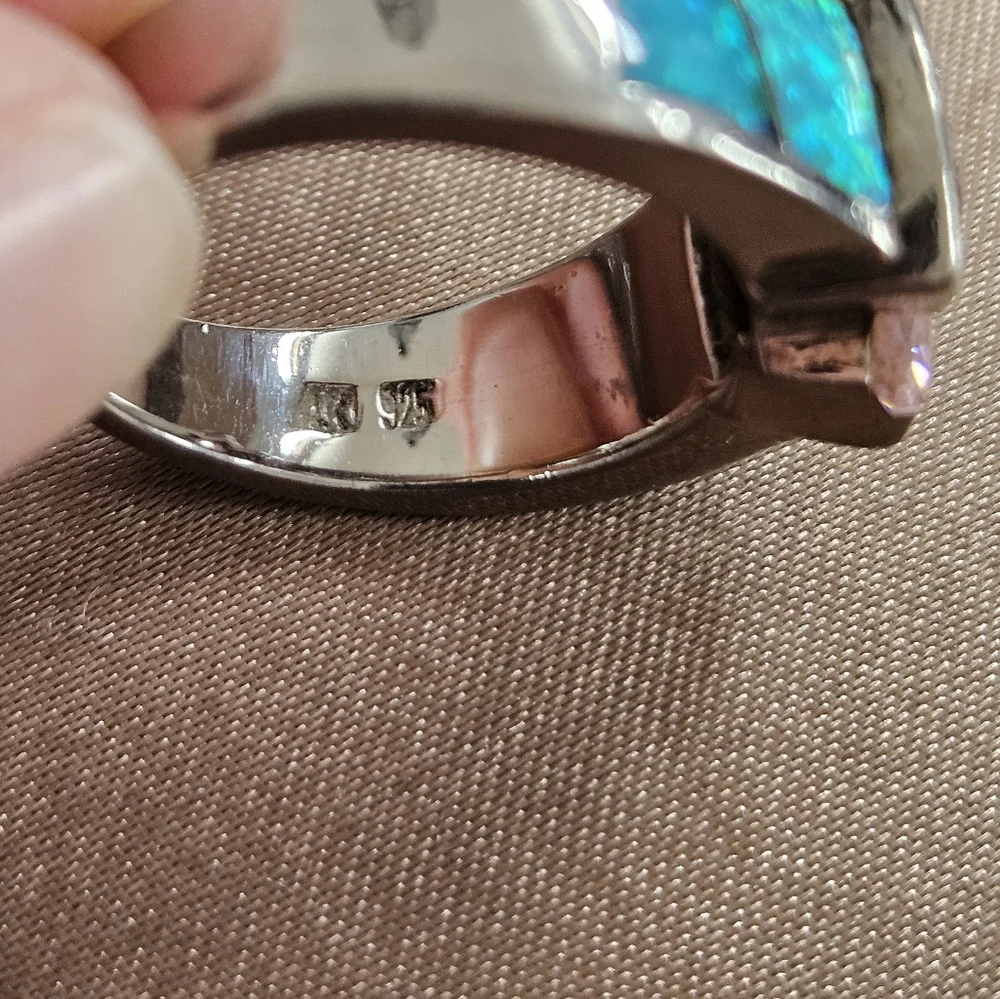 Sterling Silver Opal Topaz Ring